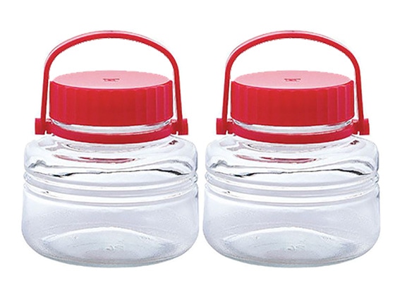 果実酒びん（梅酒瓶）低型まめ丸くん(2.0L)2個入,石塚硝子 アデリア