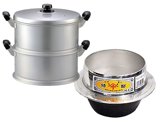 アルミ製セイロセット2段33cm 蒸し容量5.6升,蒸し布4升用2枚無し