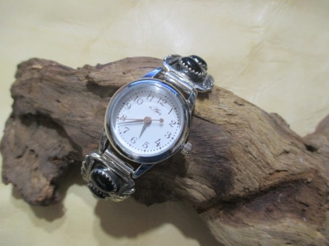 シルバー腕時計 silver 石 オニキス シルバーウォッチ 腕時計