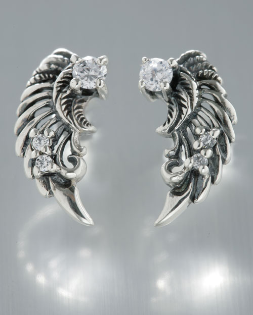 Code.Z】ウィング&ジルコニアピアス※1個売り354-00060