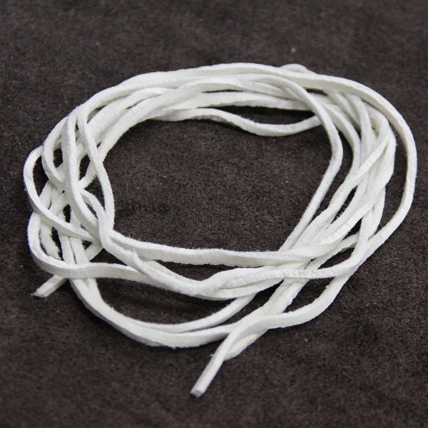 鹿革紐【幅2mm・3mm 長さ約100cm 白】