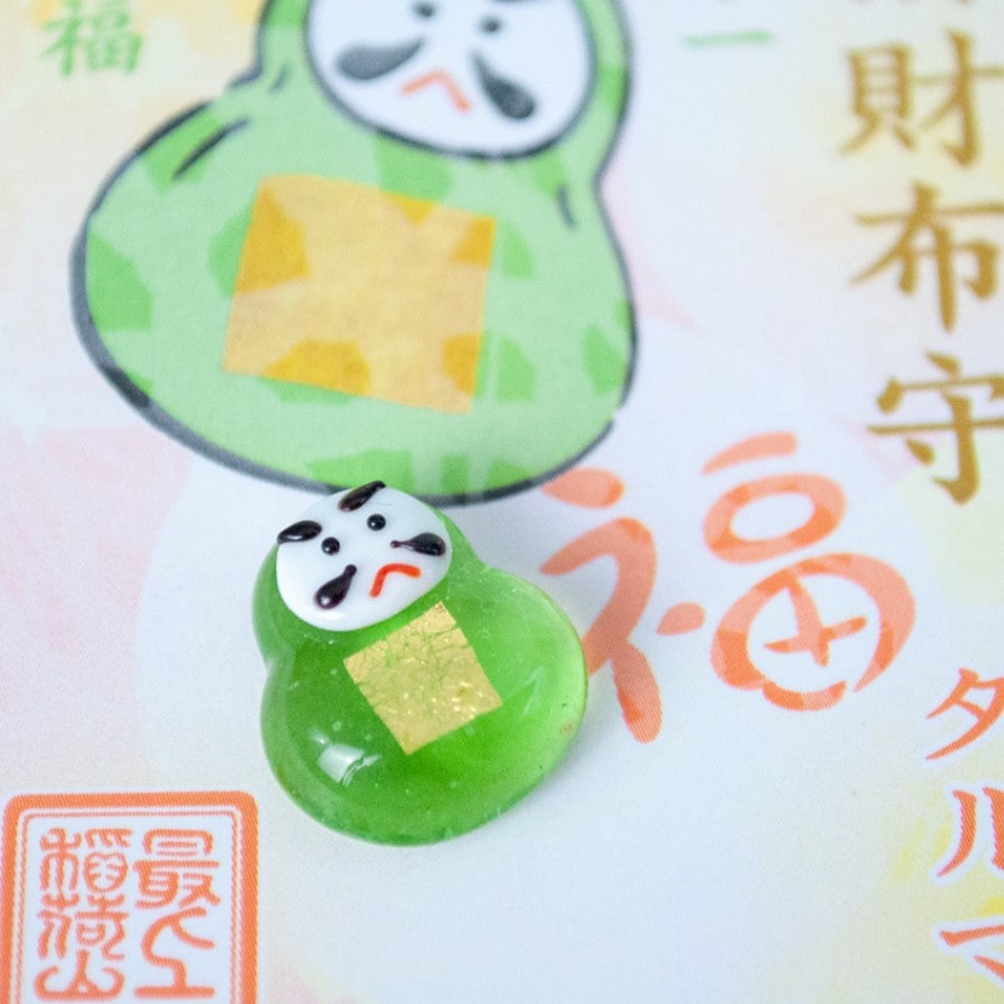 金箔入り財布御守（緑ダルマ） | 授与品カテゴリー,おまもり | 最上