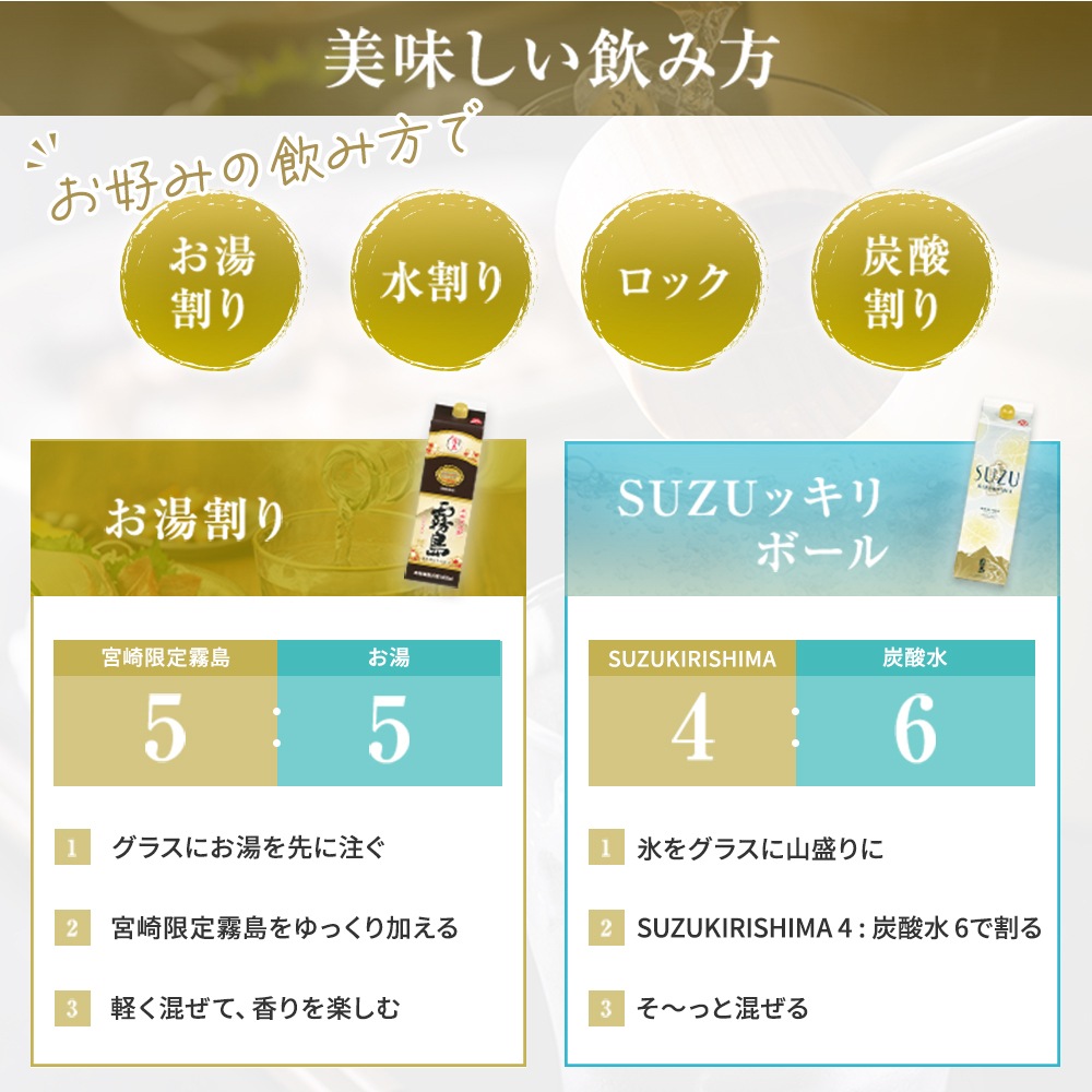 宮崎限定 霧島（本格霧島）＆ SUZUKIRISHIMA（スズキリシマ・すず