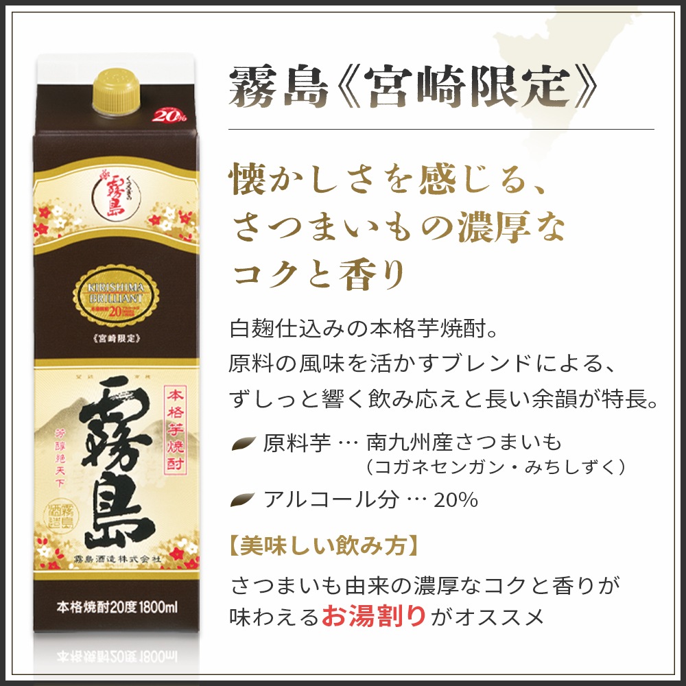 宮崎限定飲み比べよりどり6本セット】焼酎20度 紙パック 1800ml【送料