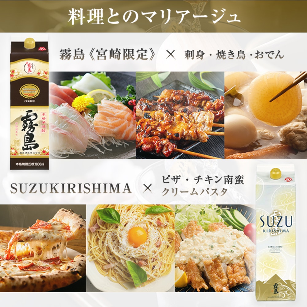 宮崎限定飲み比べよりどり6本セット】焼酎20度 紙パック 1800ml【送料