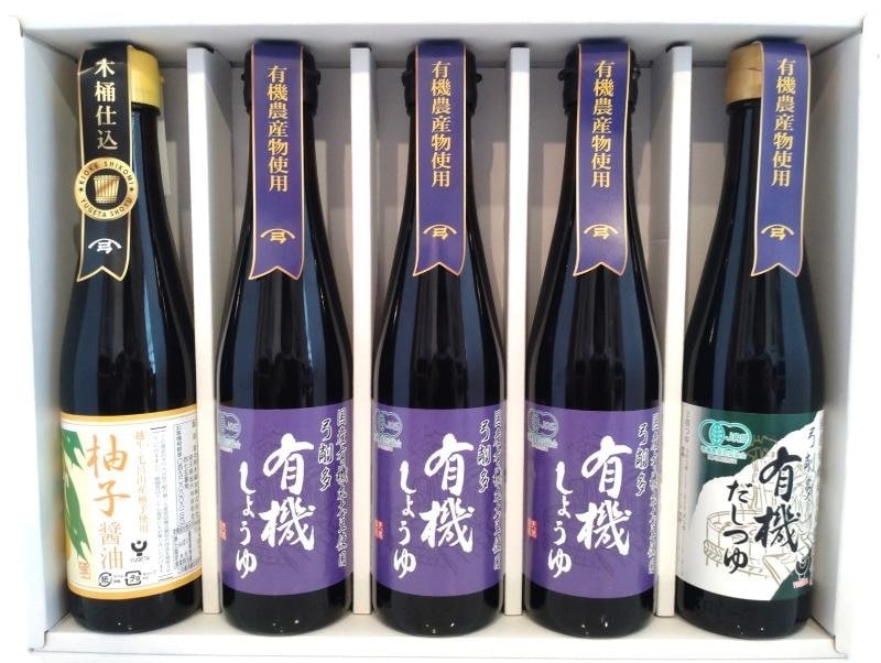 【弓削多醤油（株）】有機しょうゆ・柚子・だしつゆセット（送料込）