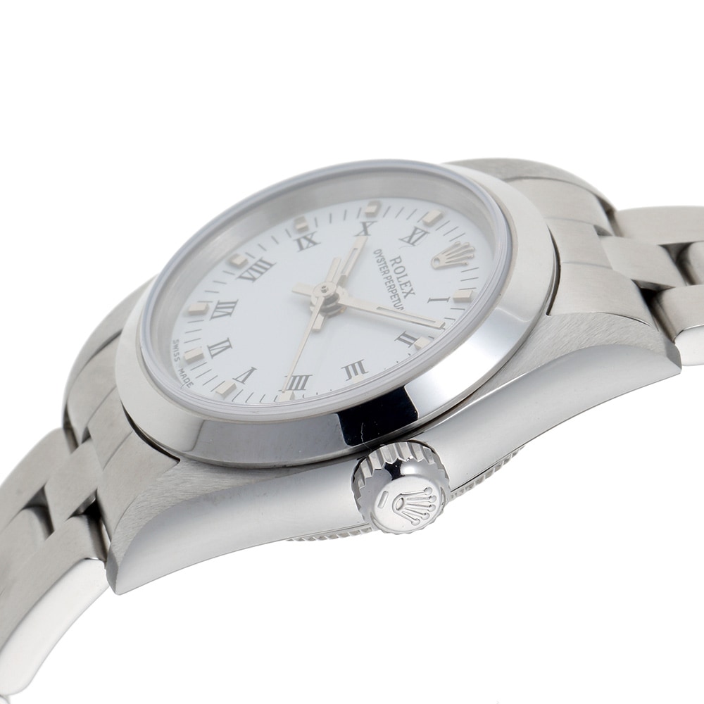 ROLEX ロレックス ウォッチ オイスター パーペチュアル 時計 76080 腕時計
 ステンレス シルバー 自動巻き ブラック文字盤 レディース【中古】【473】 ROLEX【2002年製】オイスターパーペチュアル Ref.76080|ヴィンテージ