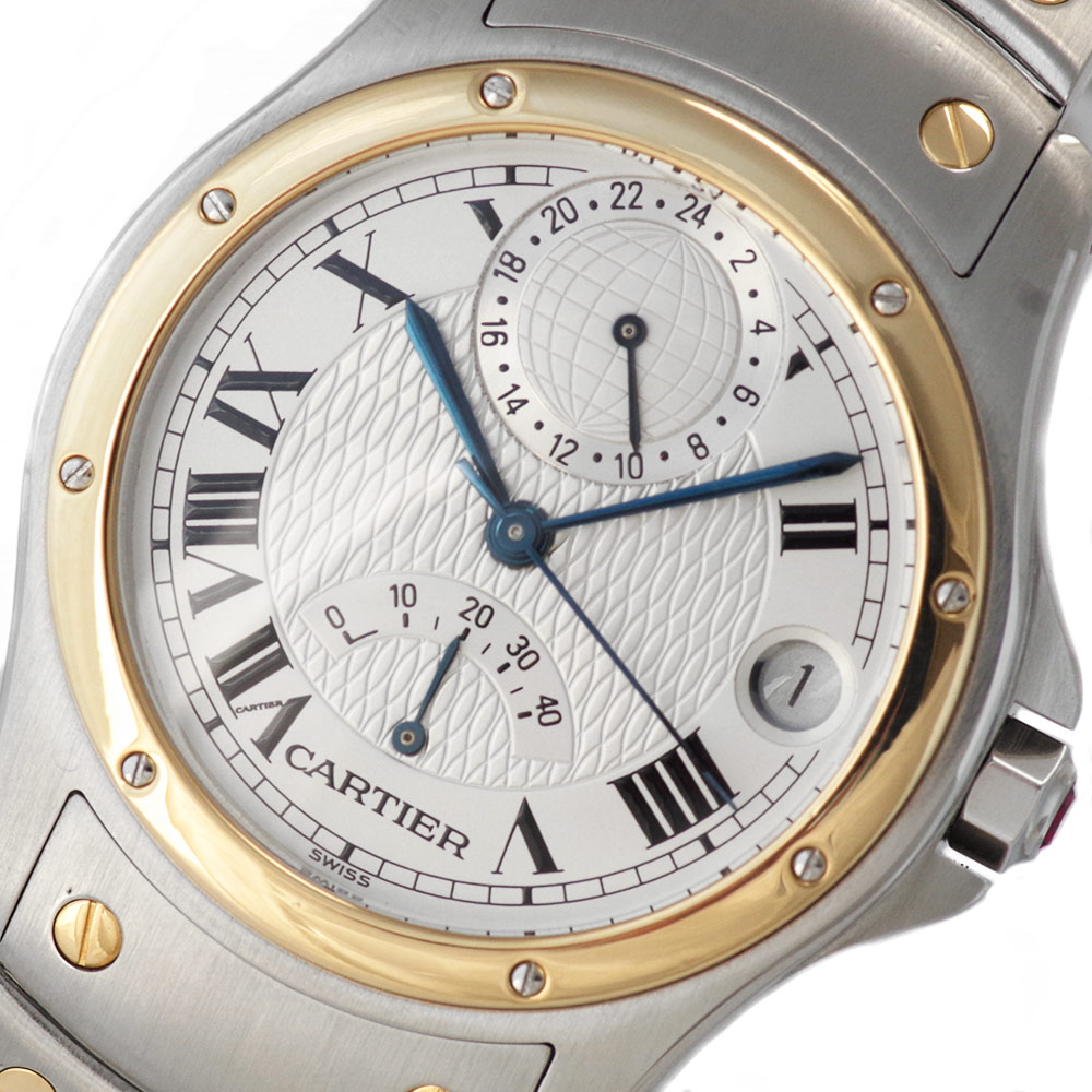 カルティエ サントス ラウンド  Cartier カルティエ/サントスラウンドLM/ホワイトローマンダイヤル/Cartier