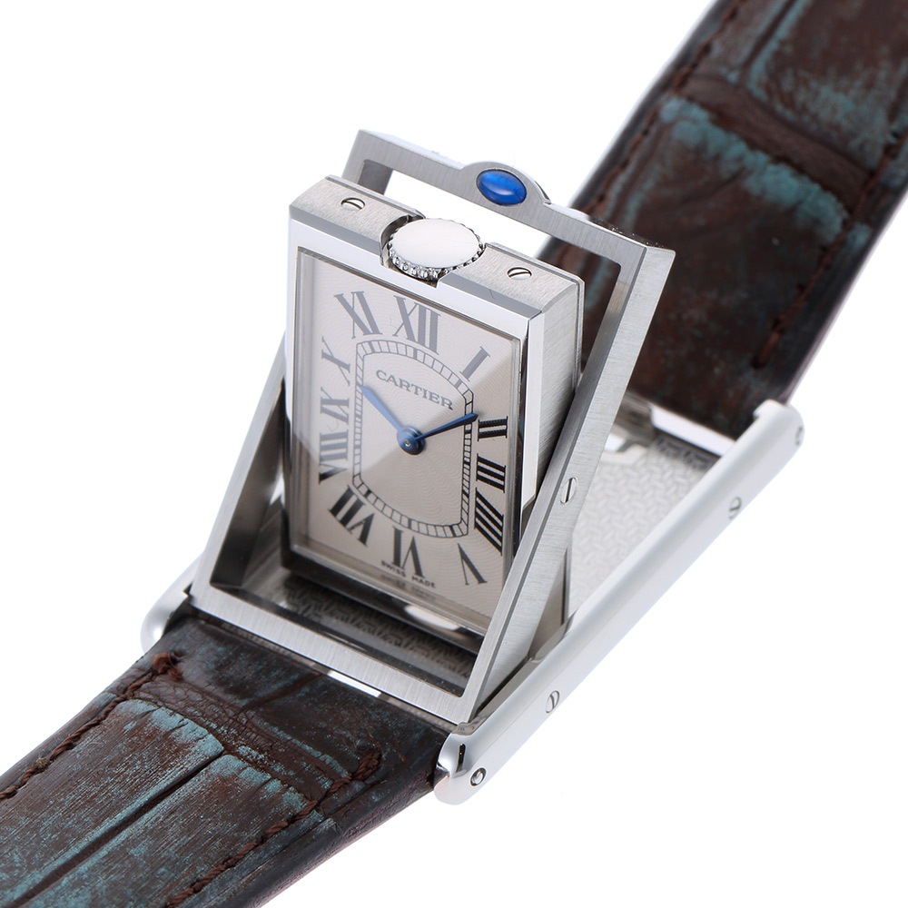 青　Cartier タンク バスキュラント LM ※中身のゼンマイなし CARTIER【2000年代】タンク バスキュラント LM ミレニアム限定
