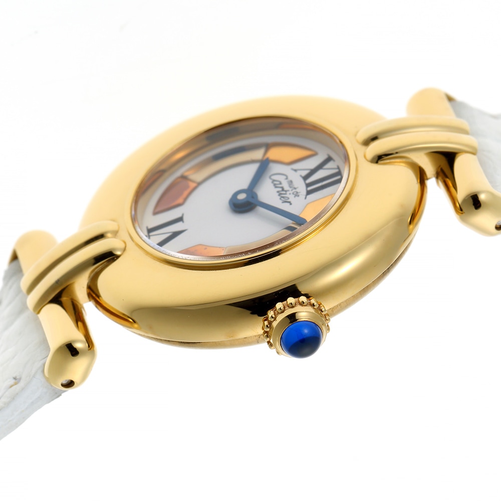 CARTIER マストコリゼ クォーツ ゴールド 腕時計 ヴィンテージ 不動 極美品】 カルティエ マストコリゼ ゴールド 【ベルト交換無料