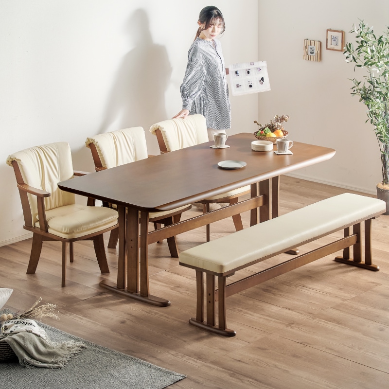 無垢材 グランデ 190cm ダイニングテーブル 6人用