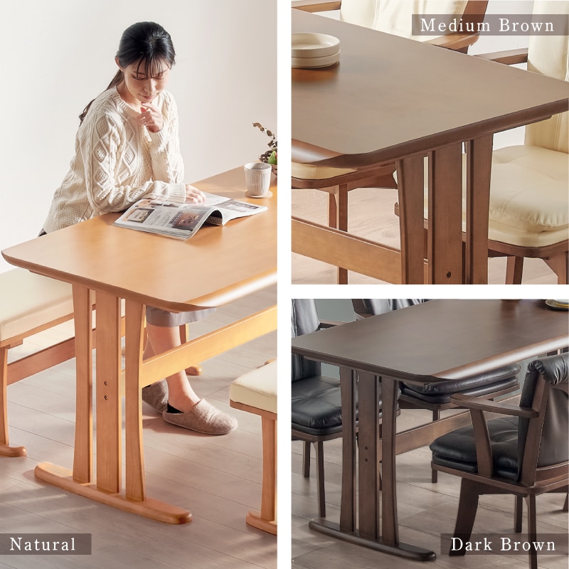 無垢材 グランデ 140cm ダイニングテーブル 4人用 | すべての