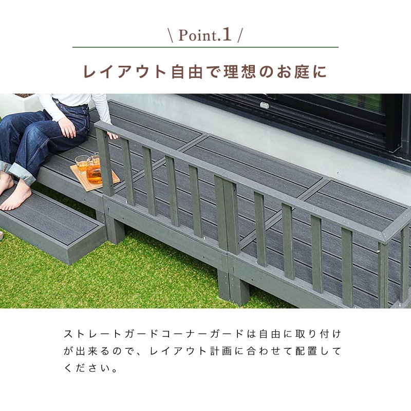 ウッドデッキ ストレートガード