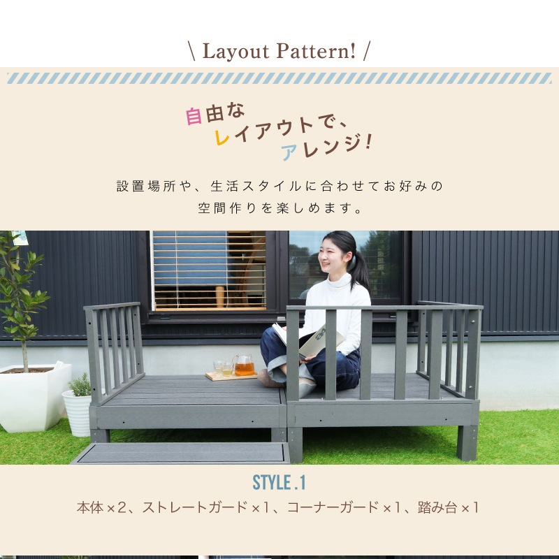 ウッドデッキ ストレートガード