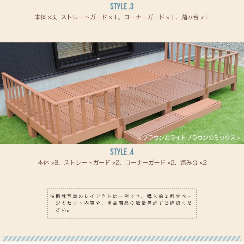 ウッドデッキ ストレートガード