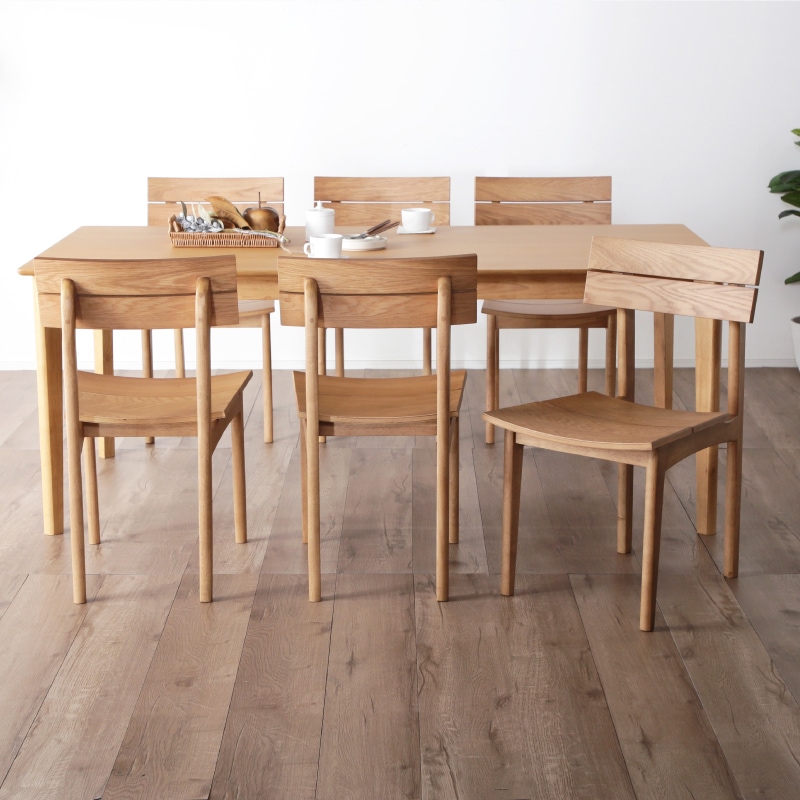 エディ180DT×ハーフムーンチェア ダイニングテーブル 7点セット