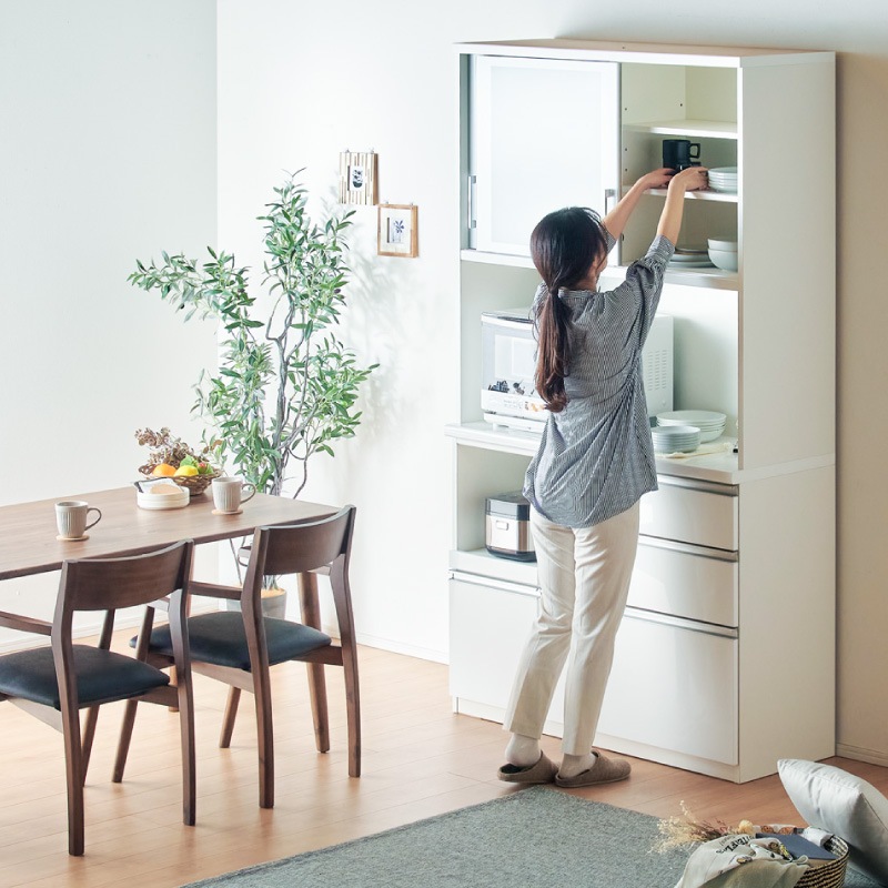 日本製 食器棚 ピット 1200レンジボード