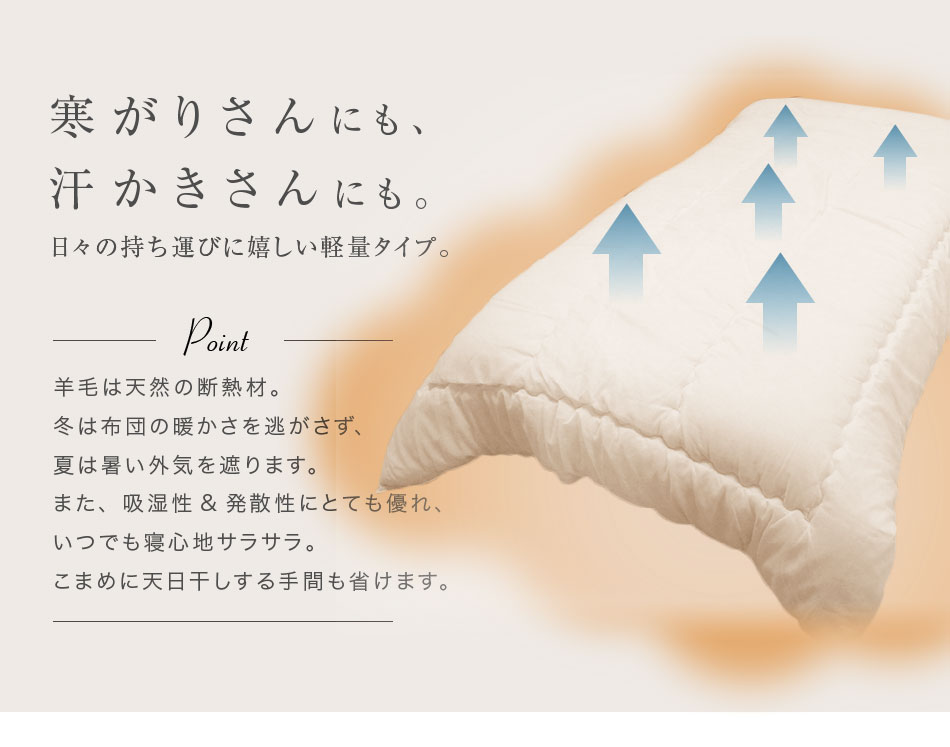 日本製 【シングルロング】羊ちゃん 洗える 布団