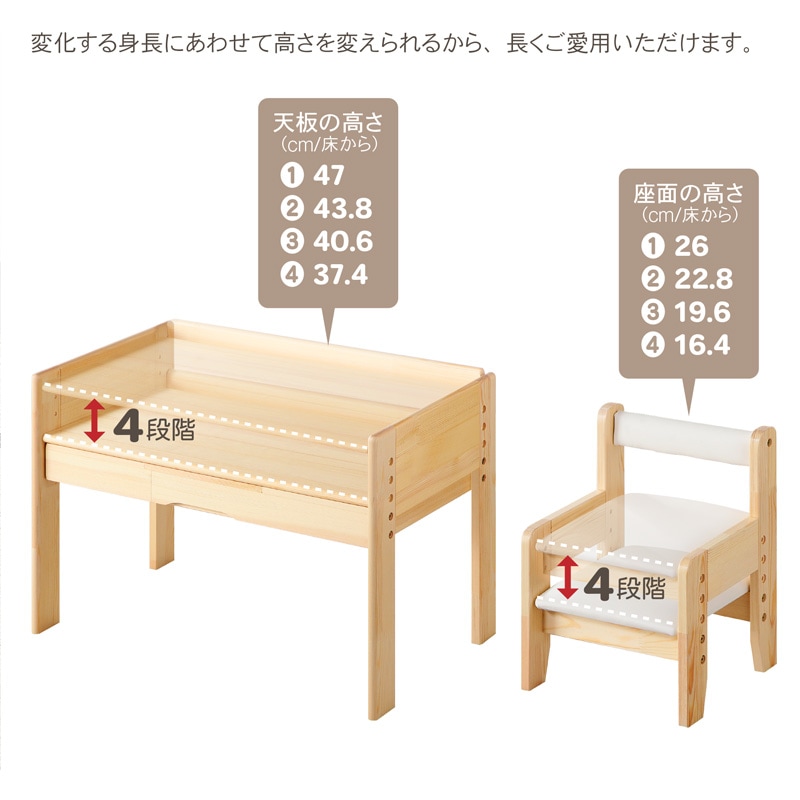 キッズデスク チェア セット タブレットスタンド 高さ調整 引き出し キッズチェア ノエル