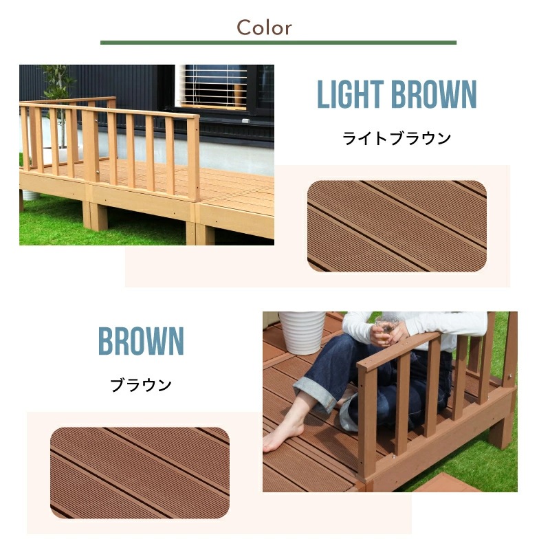 耐候性のある人工木製 ウッドデッキ
