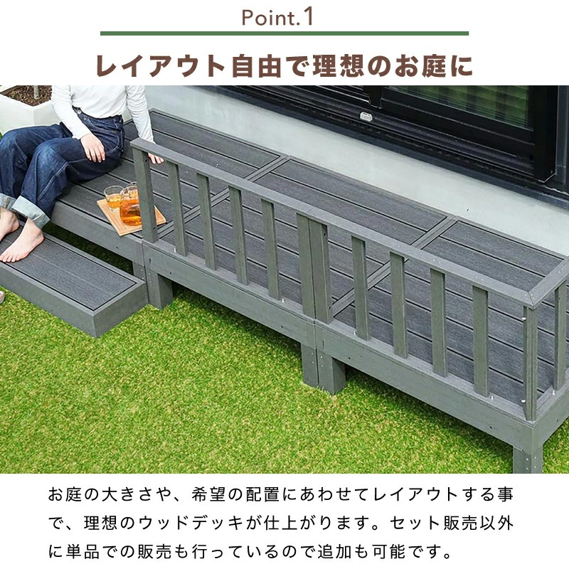 耐候性のある人工木製 ウッドデッキ