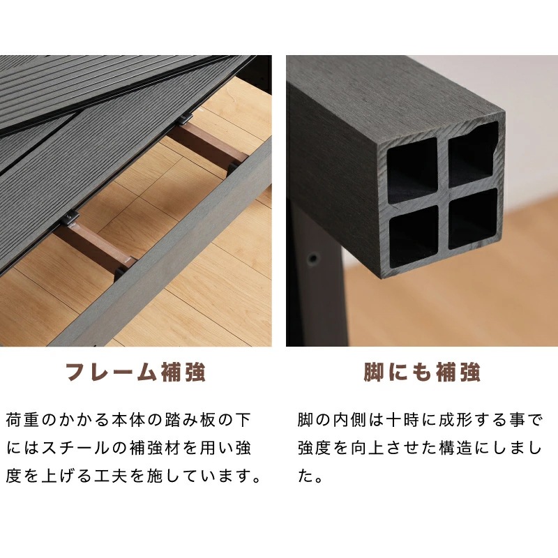 耐候性のある人工木製 ウッドデッキ