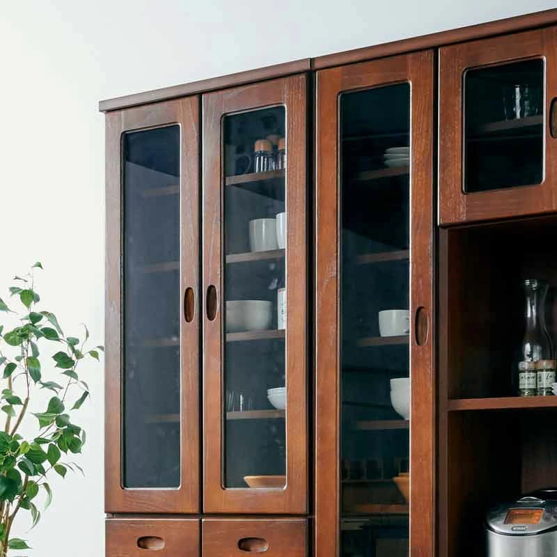 セレイア カップボード 国産 食器棚 幅60 完成品 キッチンボード