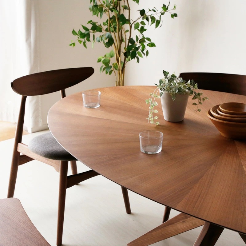 ダイニングテーブル 182cm オーバル型 カシュー ウォールナット