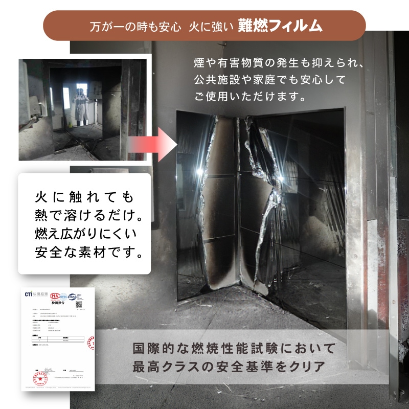 超軽量 割れないミラー Refsafe 正規品 壁掛けミラー 立て掛けミラー 姿見 全身鏡 フィルムミラー