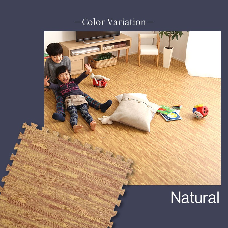木目調 ジョイントマット 木目柄 超大判 特大 60cm×60cm 16枚組 1cm厚 極厚 防音