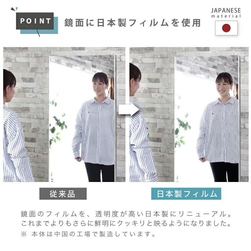 Refsafe 割れない鏡 超軽量 強力 マグネット付き ミラー マグネットミラー