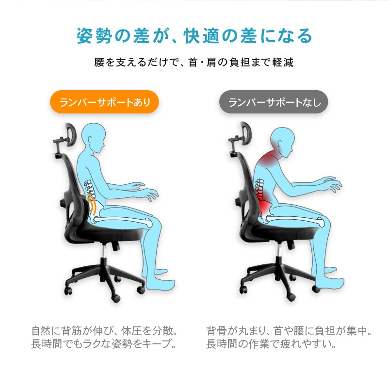 オフィスチェア グラフェス 跳ね上げ式 アームレスト 静音PUキャスター