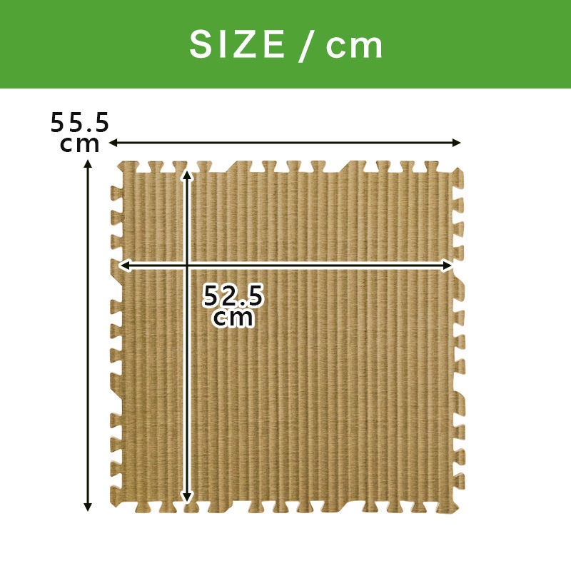 ジョイントマット大判 1.2cm厚 畳調 15枚 3畳 30枚 6畳