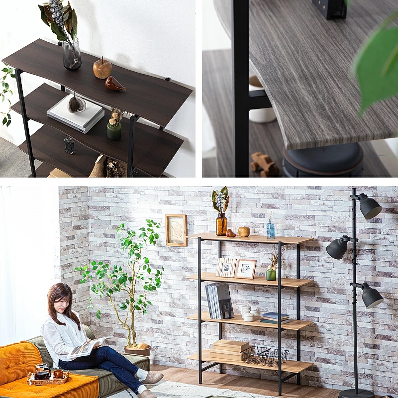 トレス シェルフ4段ウェーブ オープンシェルフ