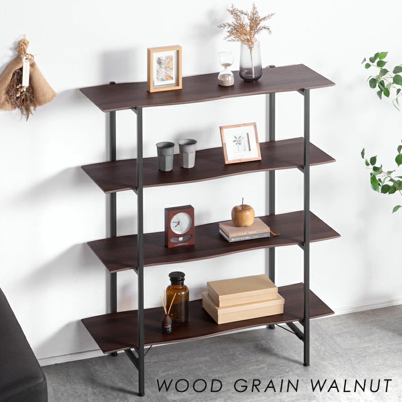 トレス シェルフ4段ウェーブ オープンシェルフ