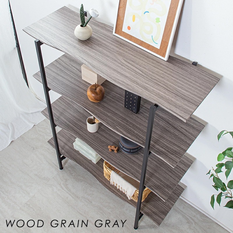 トレス シェルフ4段ウェーブ オープンシェルフ