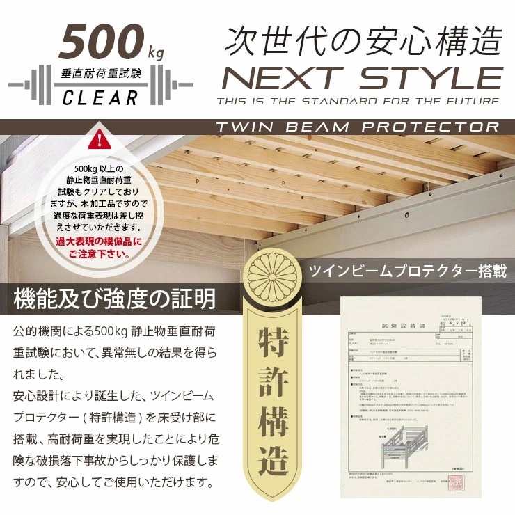 ロフトベッド ハニー＋薄型COZY1枚