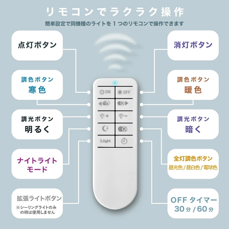 エバン シーリングライト 調光調色 リモコン式