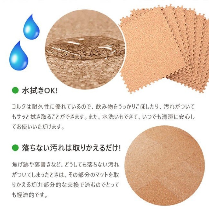 ジョイントマットコルク 0.8cm厚 2cm厚 3畳 から 8畳 用