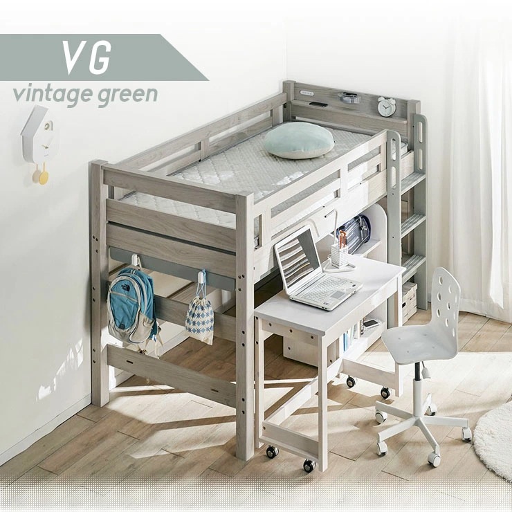 ロフトベッド イーニー MidⅡ Desk+60Shelf
