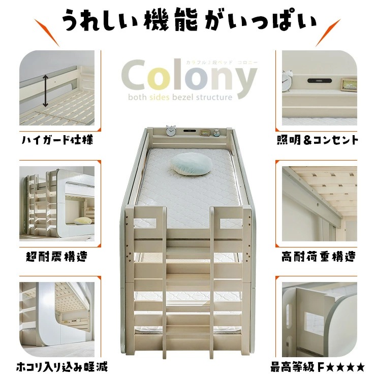 2段ベッド コロニー+薄型COZY 2枚