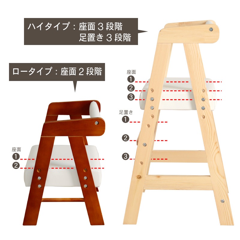 プティ・ファミーユ キッズチェア ハイタイプ ロータイプ