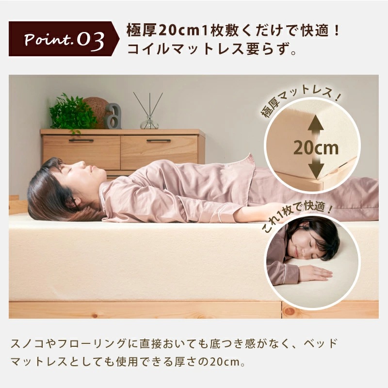 ウレタンマットレス一枚もの 30D シングル セミダブル ダブル