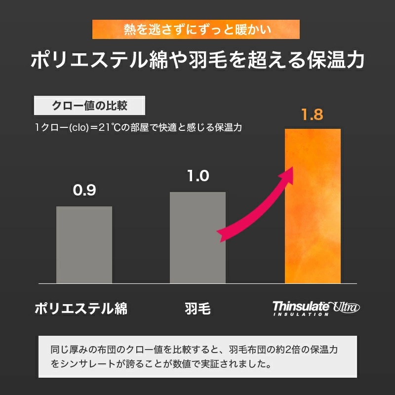 吸湿発熱＋シンサレートウルトラ150掛け布団 SL