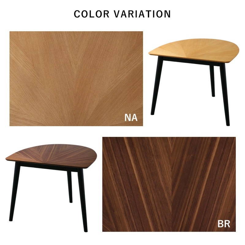 マリブ 半円テーブル&シャロン(マロンⅢ)チェア ダイニング3点セットダイニングセット