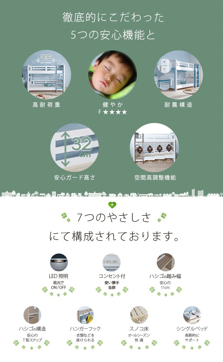 2段ベッド プロヴァンス+薄型COZY 2枚