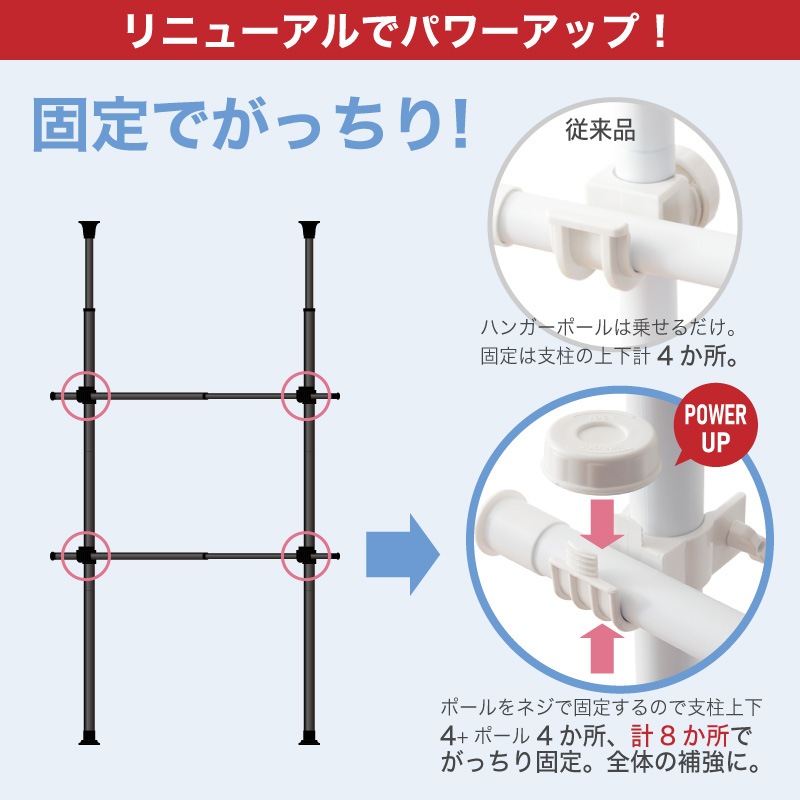 突っ張りハンガーポール