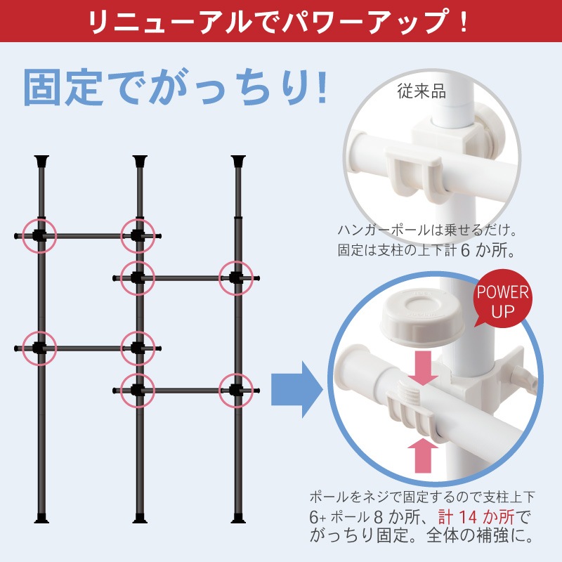 2連突っ張りハンガーポール