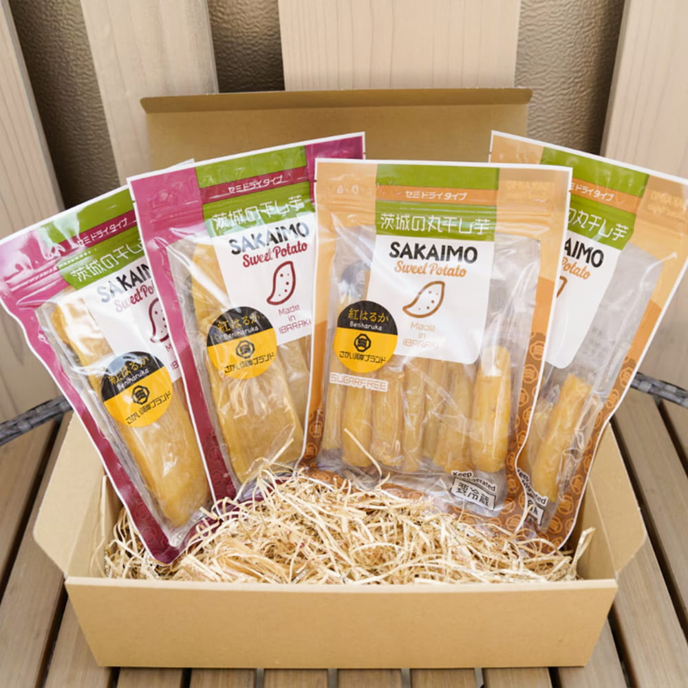 【境町オリジナル】干し芋4点セット（平干し300g×2 丸干し250g×2 ギフトボックスつき）茨城県産紅はるか使用 SAKAIMO