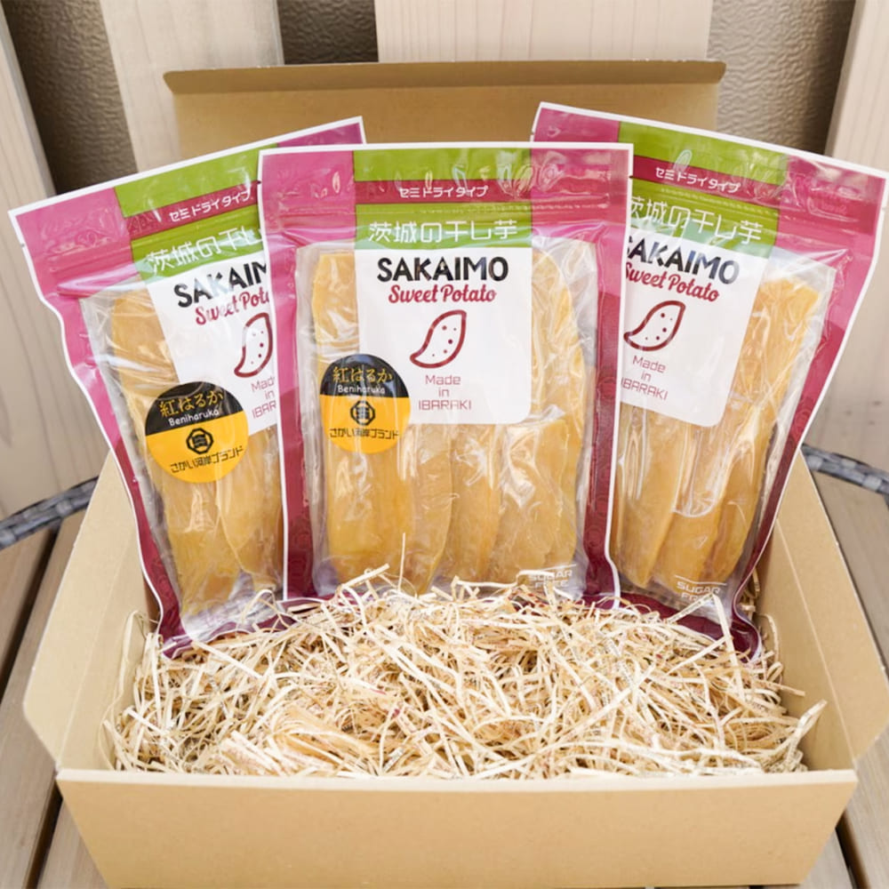 【境町オリジナル】干しいも平干し3点セット（ギフトボックスつき）茨城県産紅はるか使用 SAKAIMO